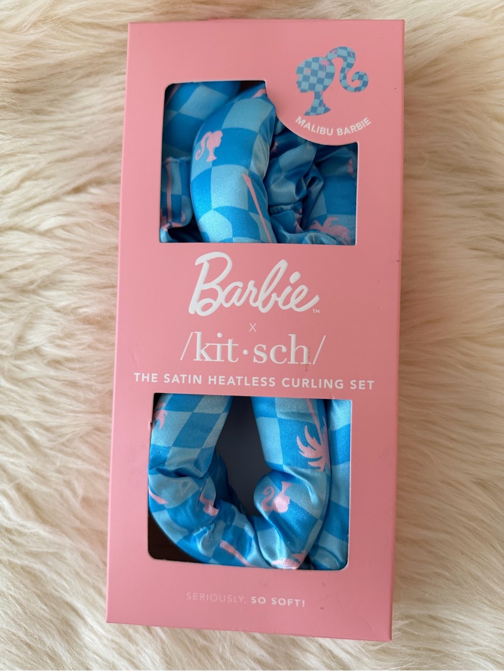Barbie x Kitsch Satin Heatless Curling Set - Blue & Pink